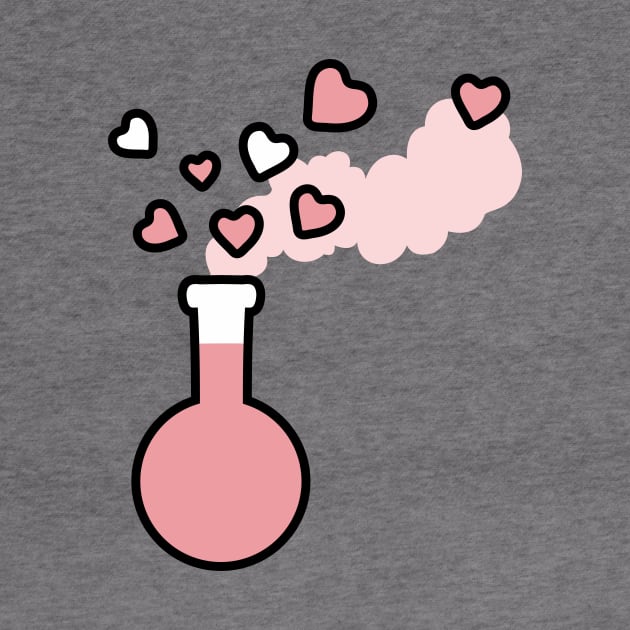 Pink Love Magic Potion in Laboratory Flask by XOOXOO